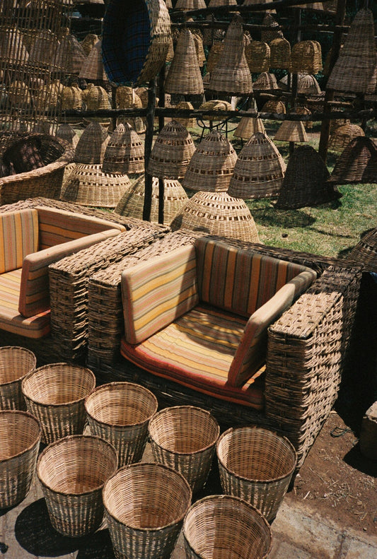 WOVEN BASKET BAG