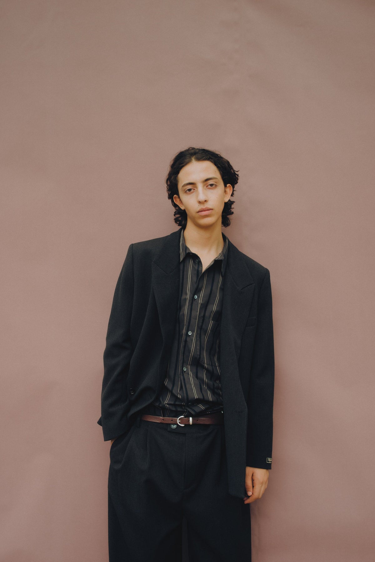 Gusto Shirt Brown Velvet Stripe