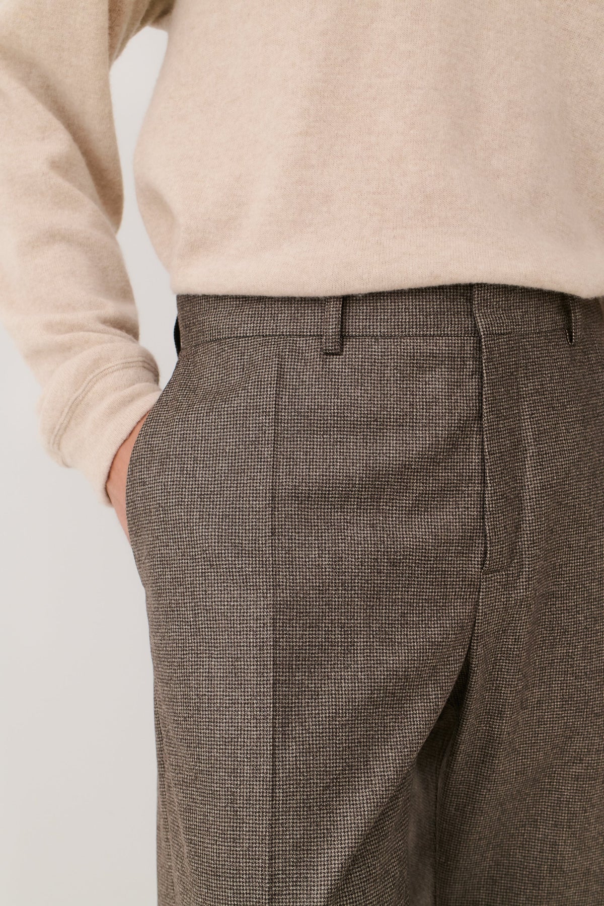 Tailored Wide Trousers Dirty Houndstooth