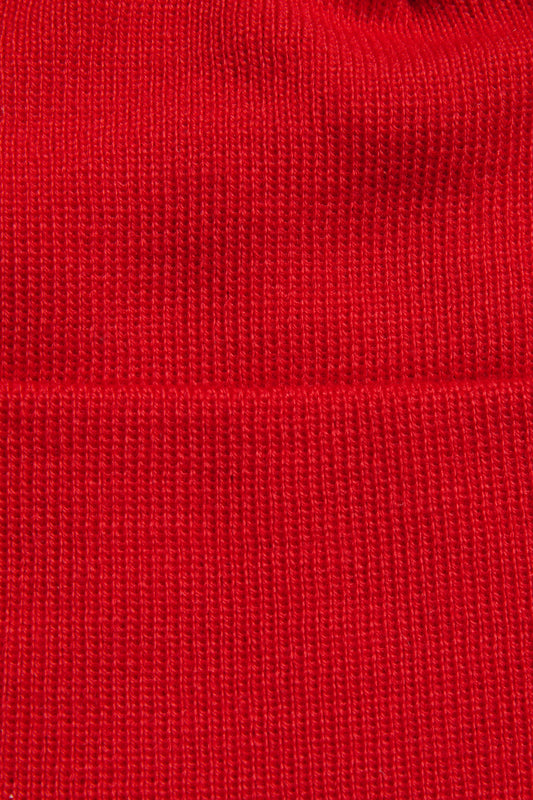 Unisex accessories beanie, 100% mulesing-free merino wool, ribbed knit, bright red.
