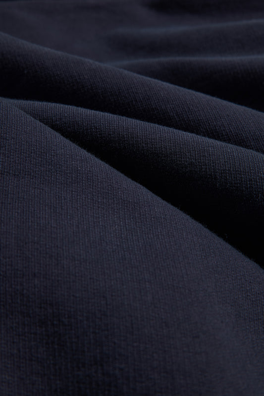 Men's/Women's jersey hoodie, 100% organic cotton, pre-washed, navy.