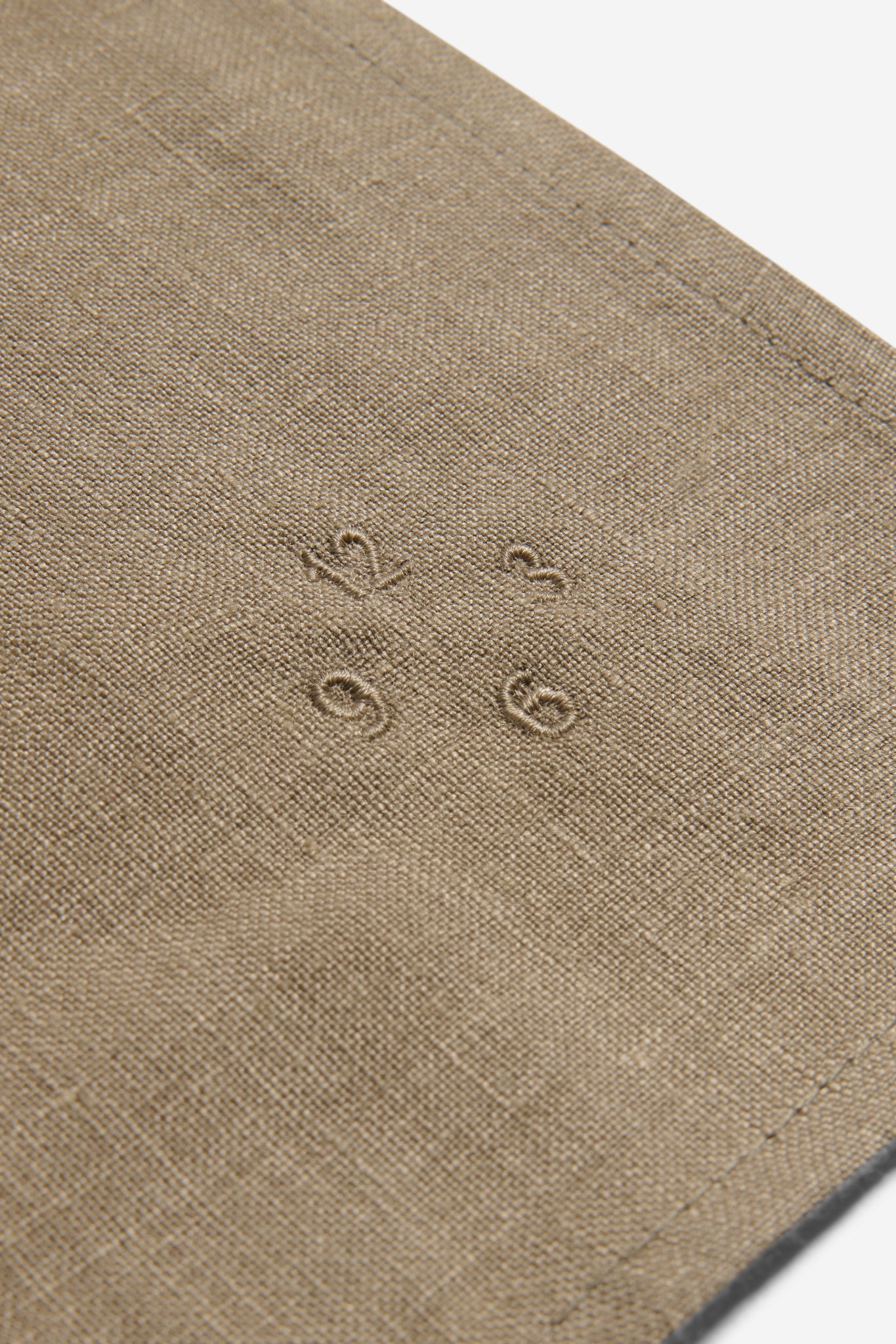 Accessories napkin, 100% linen, clay, with embroidered numbers "12 3 9 6".