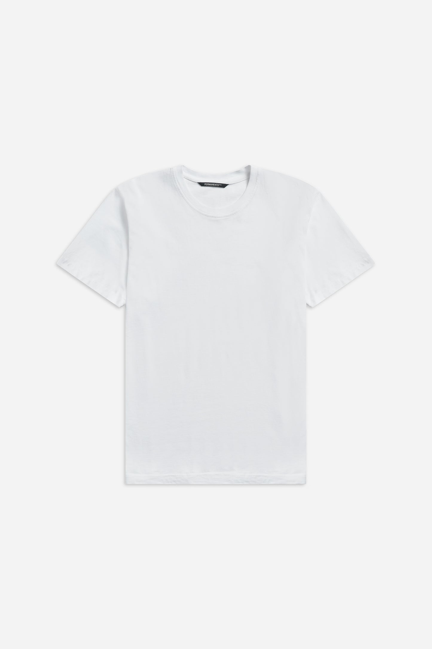 Men's jersey short-sleeved shirt, 100% organic cotton, pre-washed, white.