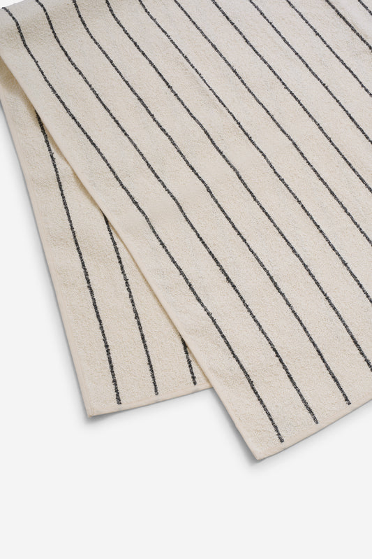 Accessories towel, linen-cotton blend, fine indigo stripe, 80x160cm.