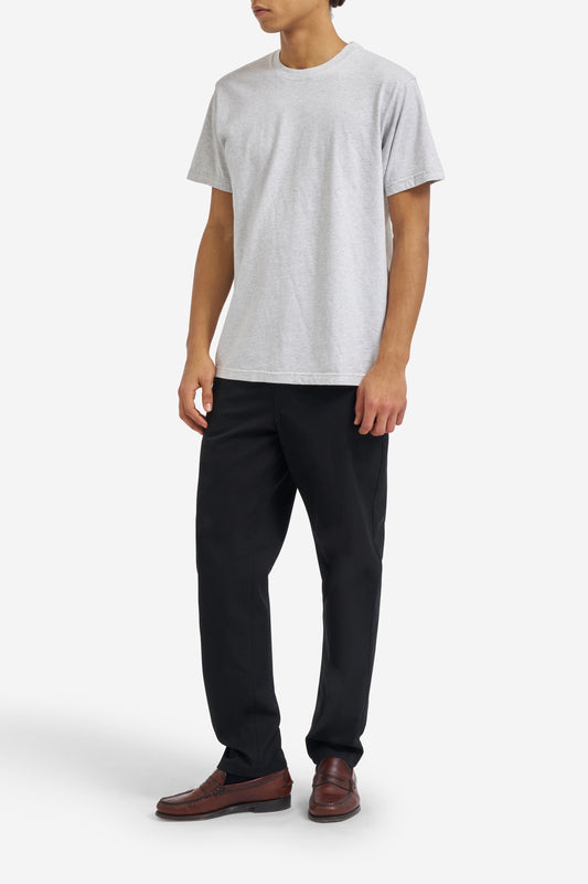 Men's jersey short-sleeved shirt, 100% organic cotton, pre-washed, heather grey.