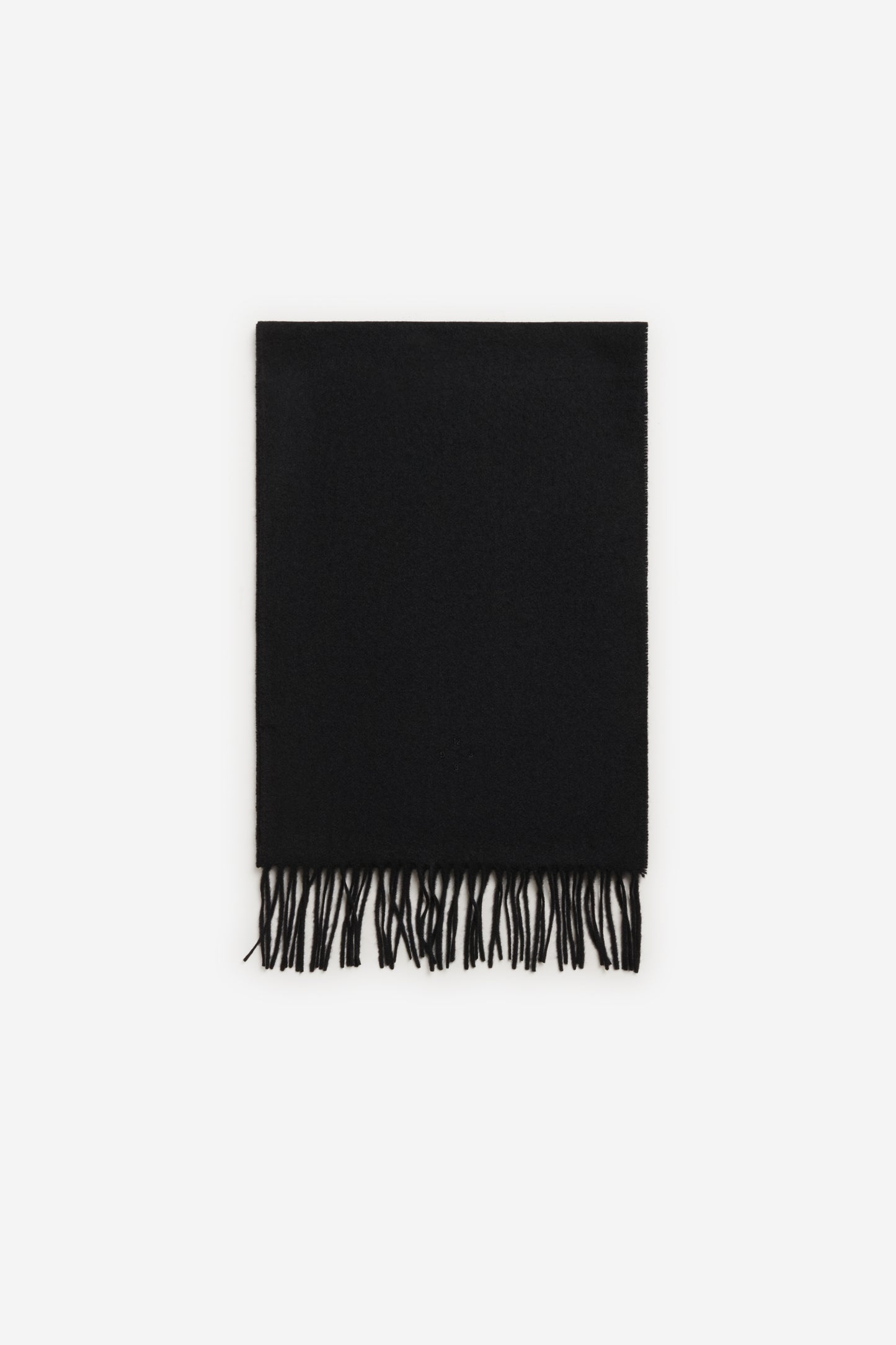 Unisex accessories scarf 100% cashmere black with fringe.
