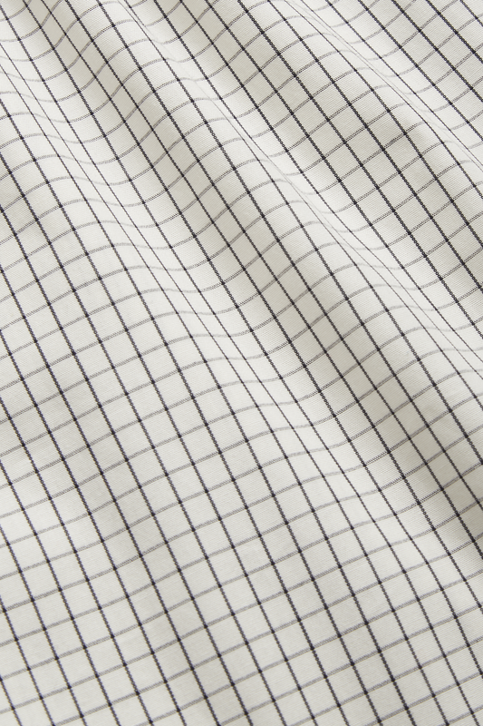 Men's jersey boxershorts, organic cotton, white with black check pattern.