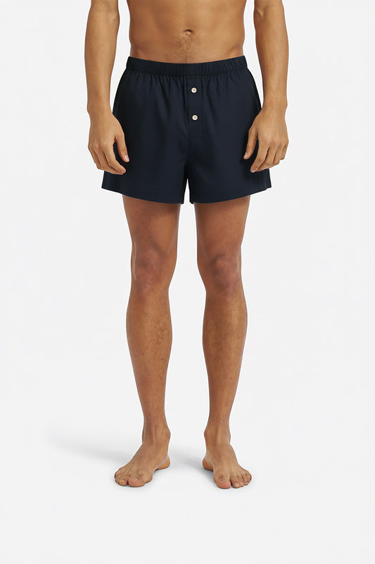 Men's jersey boxershorts, 100% organic cotton, night sky, with white button fly.