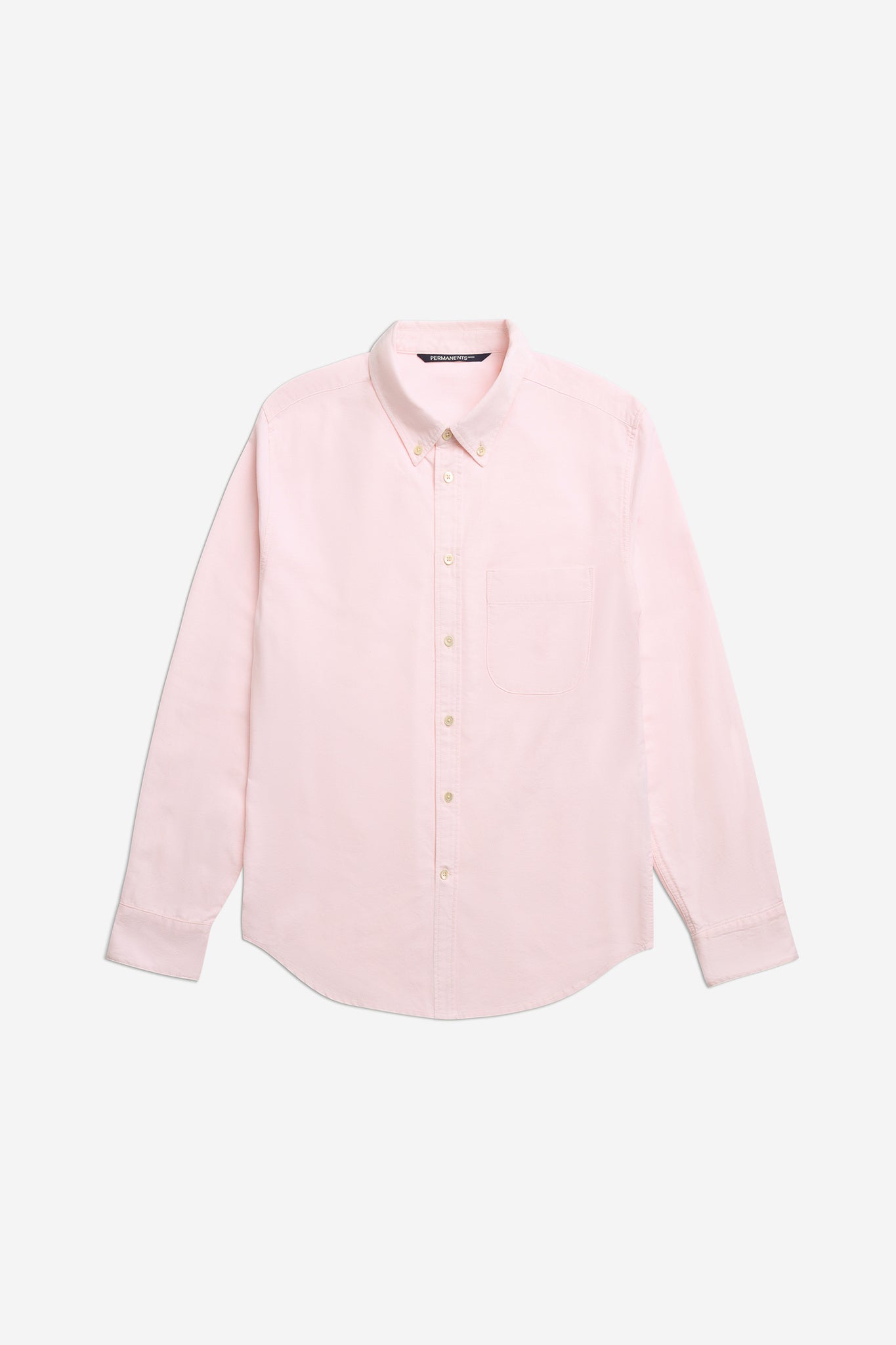 Men's long-sleeved shirt, organic cotton, rose, with button cuffs, pocket, and pearl buttons.