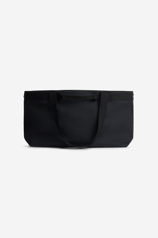 Accessories carryall bag, recycled Ventile cotton, black, with two handle lengths.