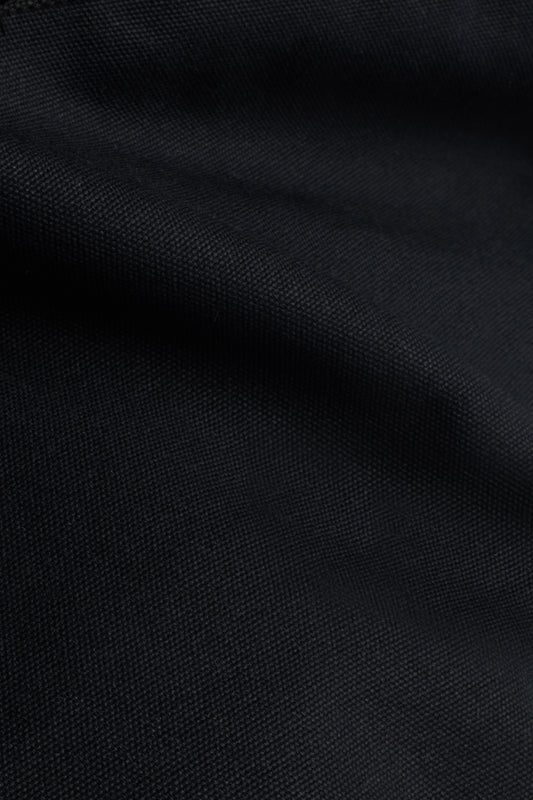 Unisex accessories carryall bag, recycled Ventile cotton, black, with subtle fabric texture.