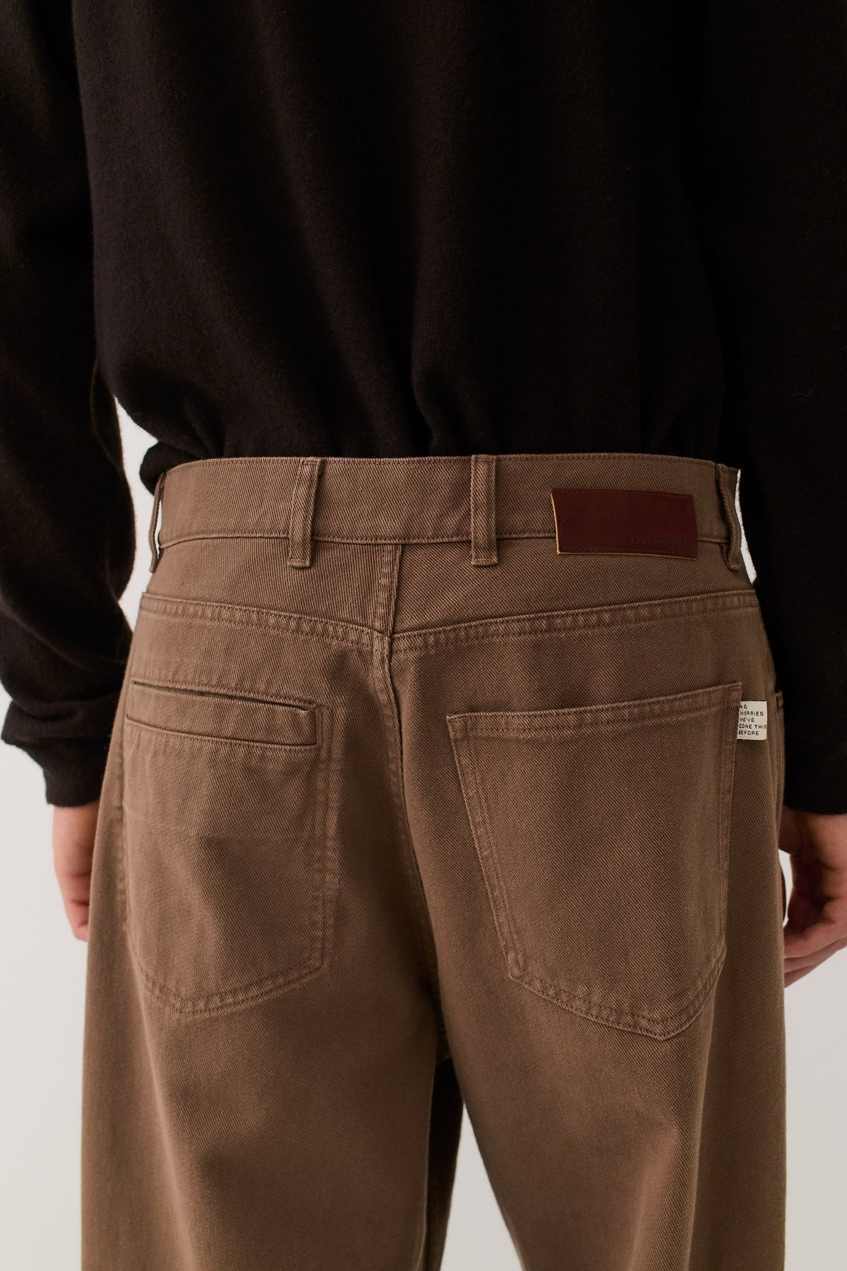Duma Pleated Denim Washed Brown Twill