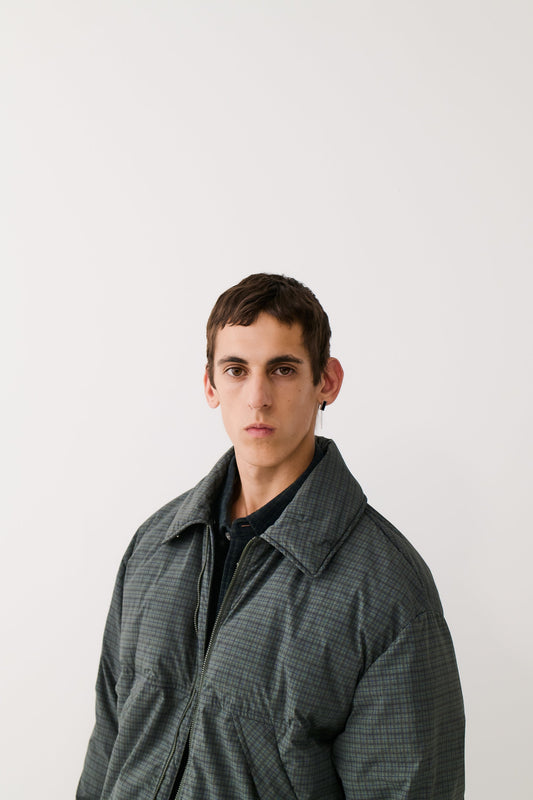 Esca Puffer Jacket Dark Forest Check