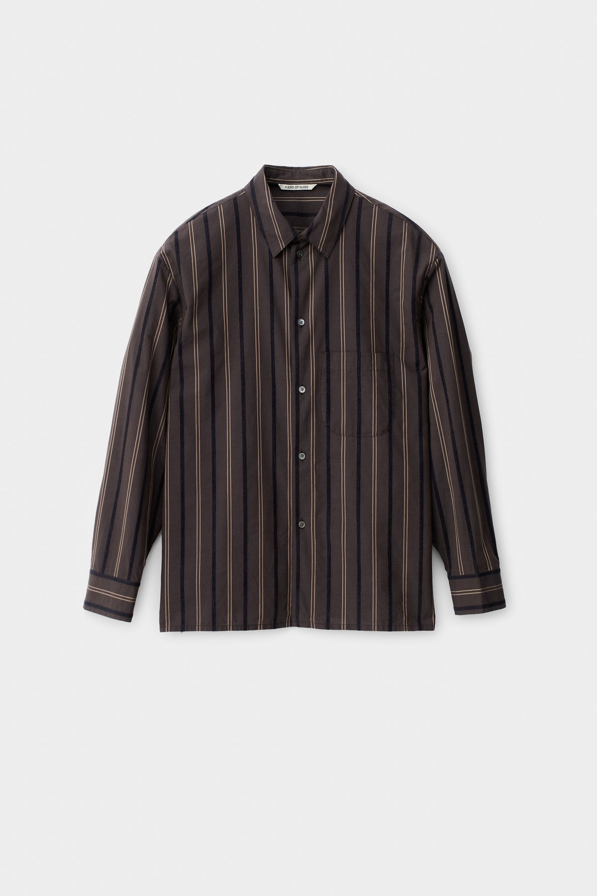 Gusto Shirt Brown Velvet Stripe