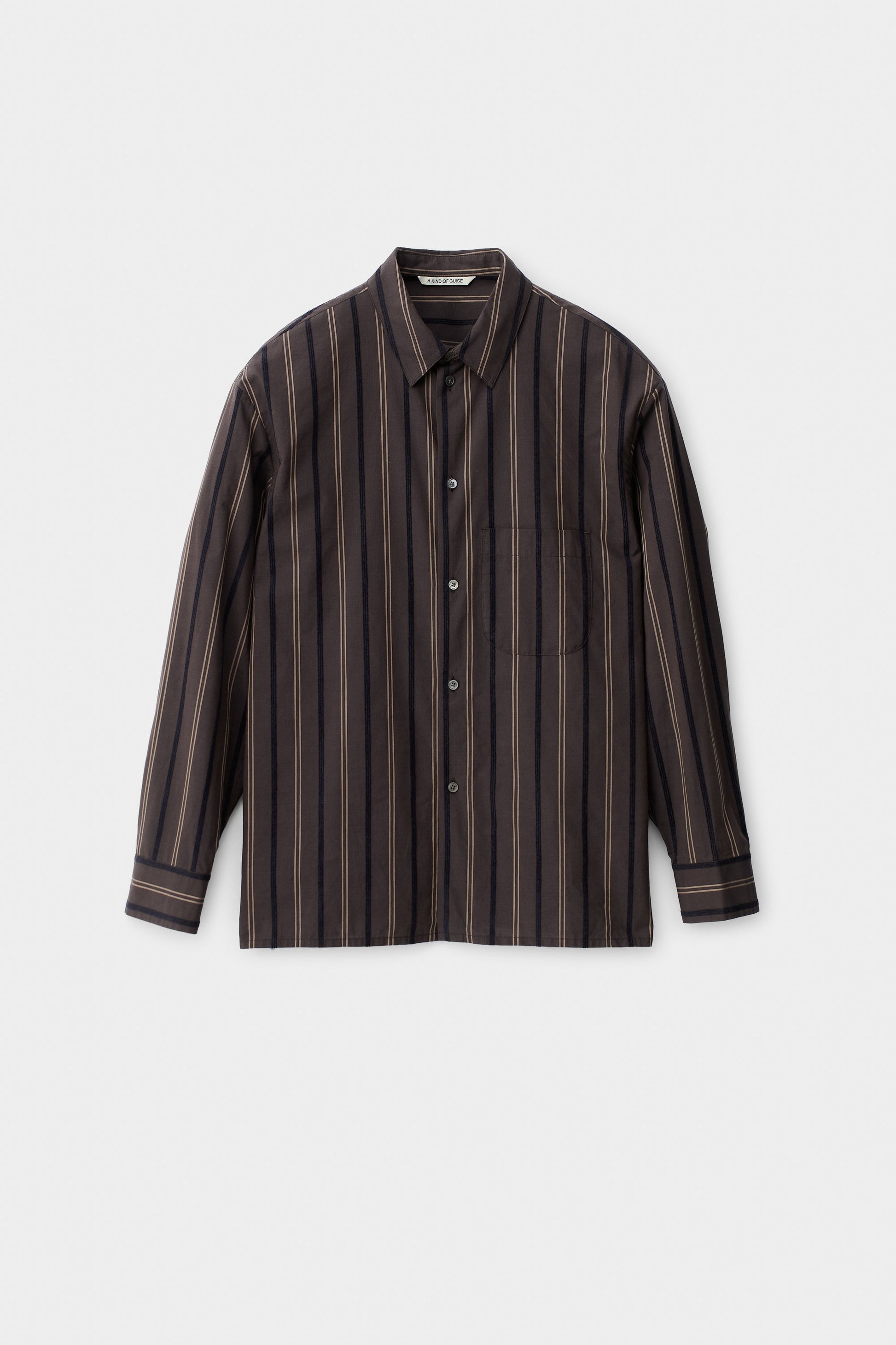 Gusto Shirt Brown Velvet Stripe