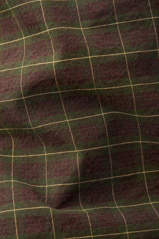 Gusto Shirt Olive Burgundy Check