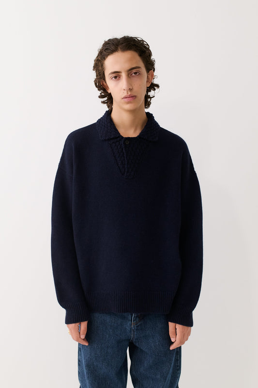 Palano Knit Polo Antique Navy