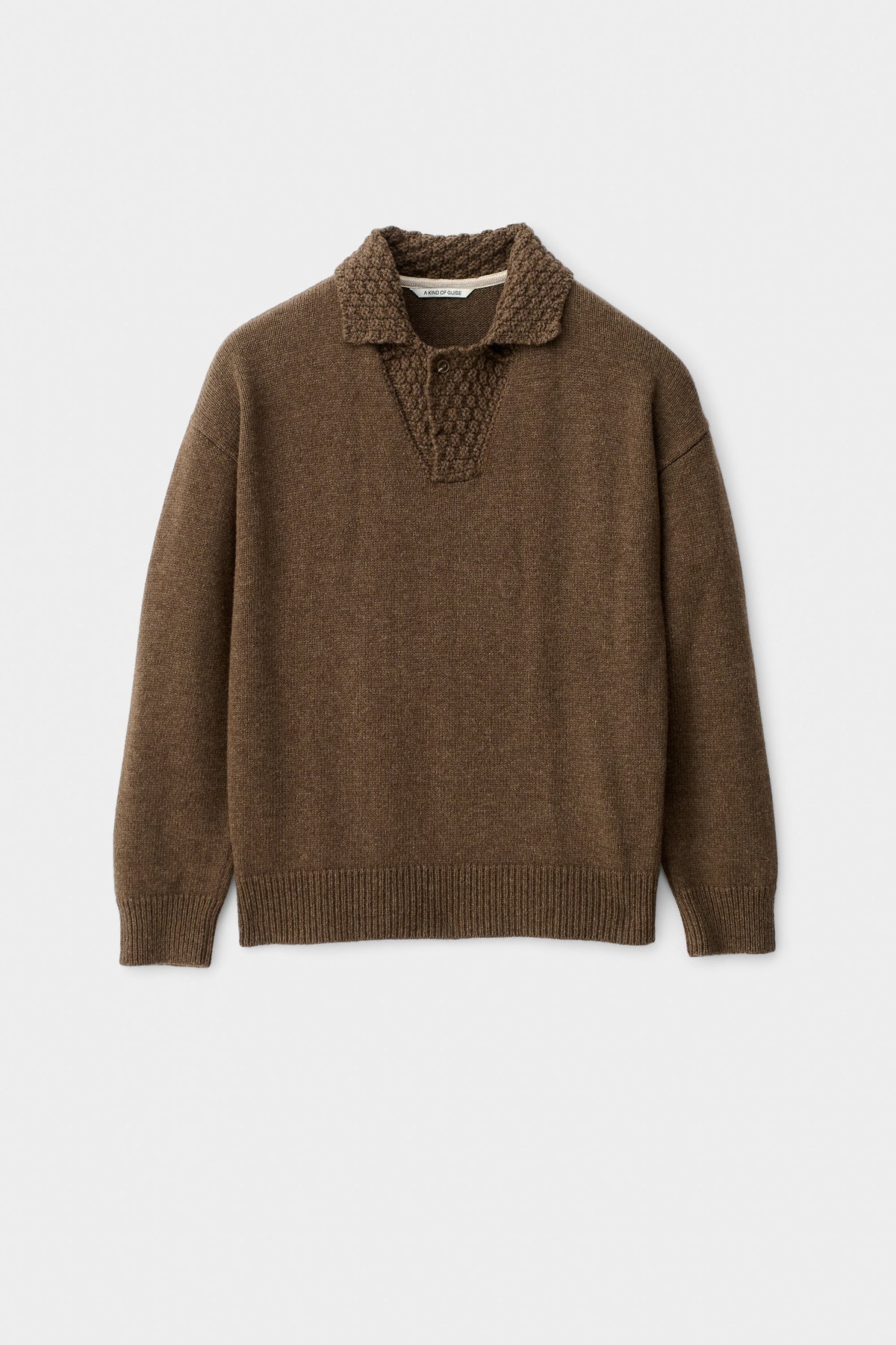 Palano Knit Polo Tobacco Melange