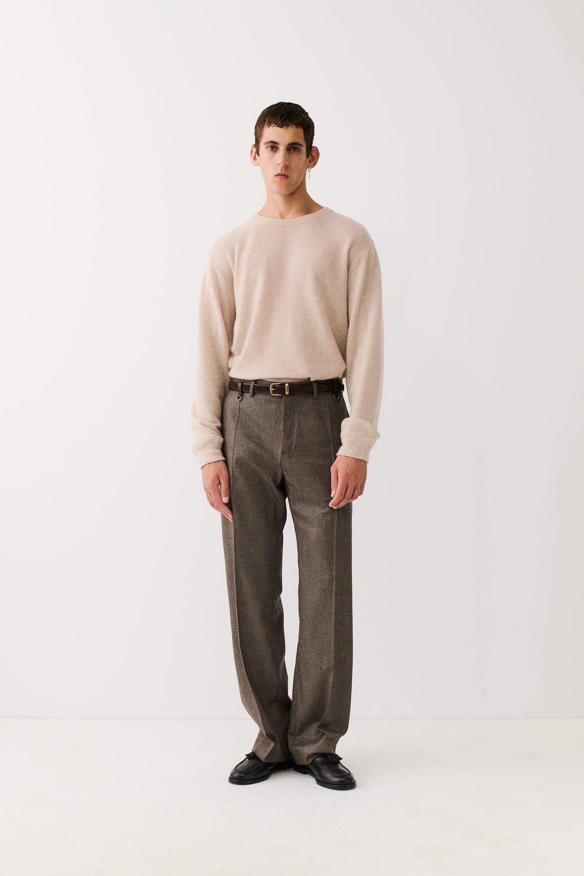 Tailored Wide Trousers Dirty Houndstooth
