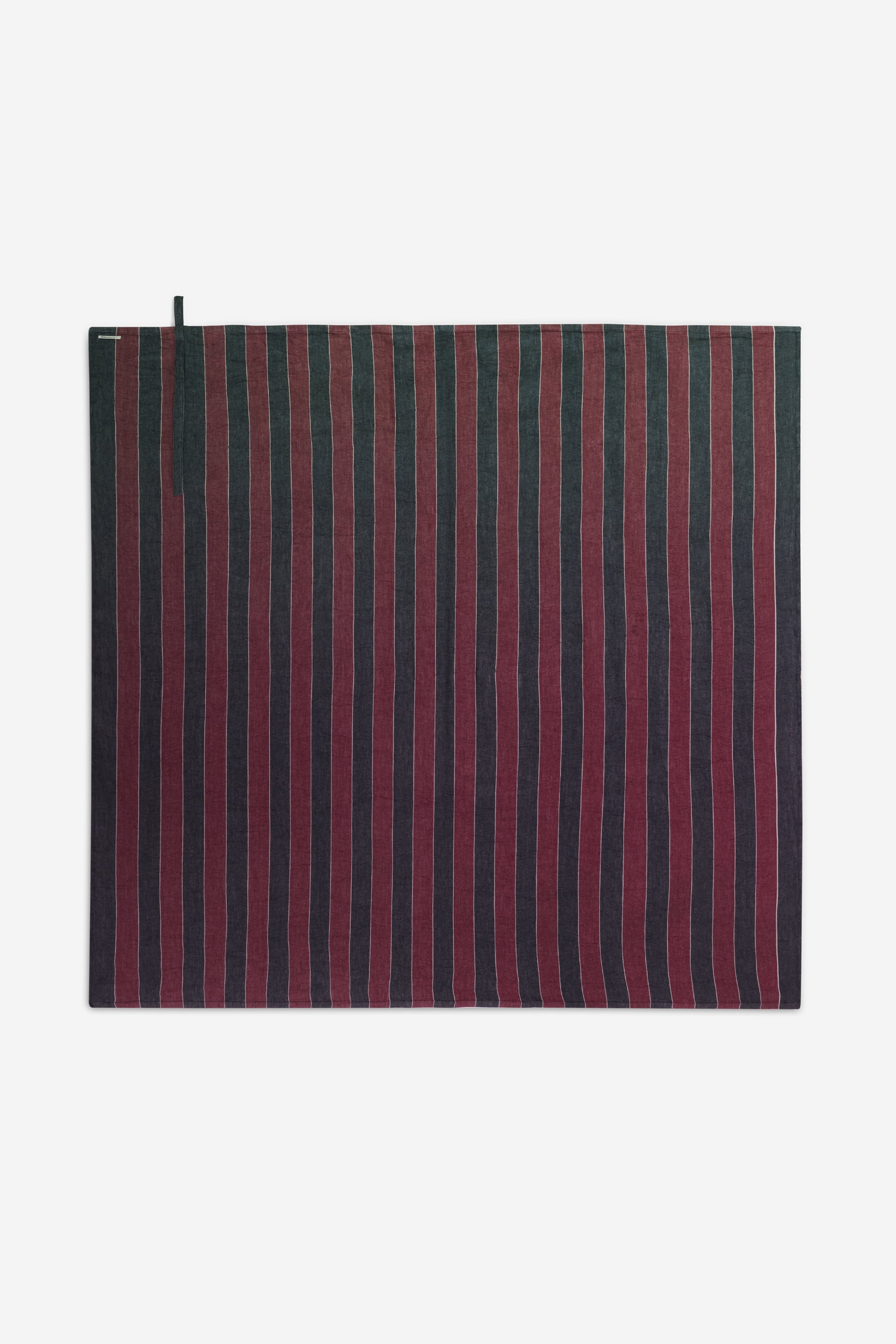 Accessories beach towel, linen-cotton mix, red and navy vertical stripe, 200x200cm, with integrated ties.