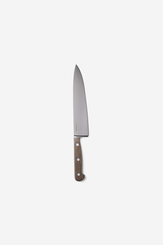 Chef's knife, steel blade with dark brown Bavarian Bog Oak handle, 21 cm.