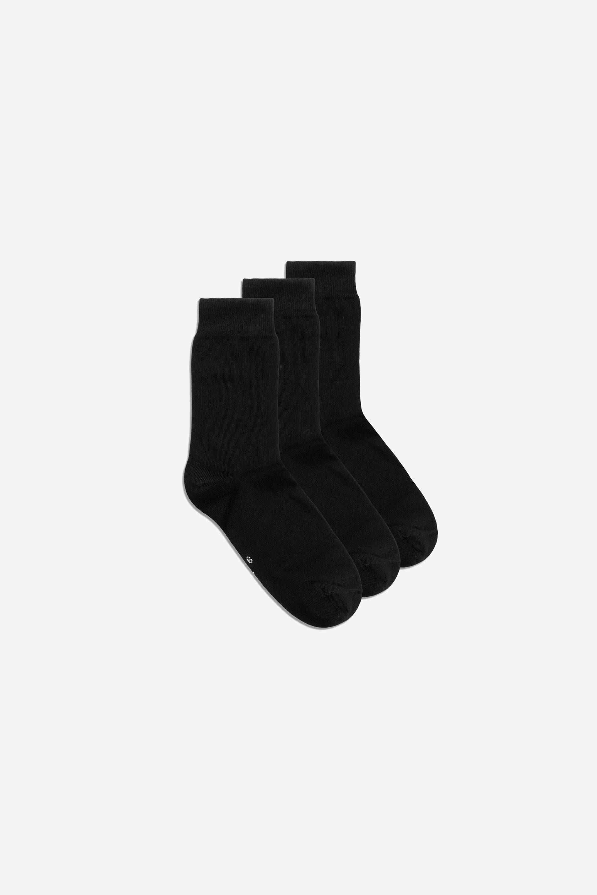 Unisex accessories socks, organic cotton mix, black, pack of 3 with ribbed cuffs.