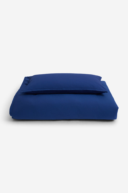 Pillowcase and duvet cover set, organic cotton, blue hour, 40x80cm, with zipper closure.