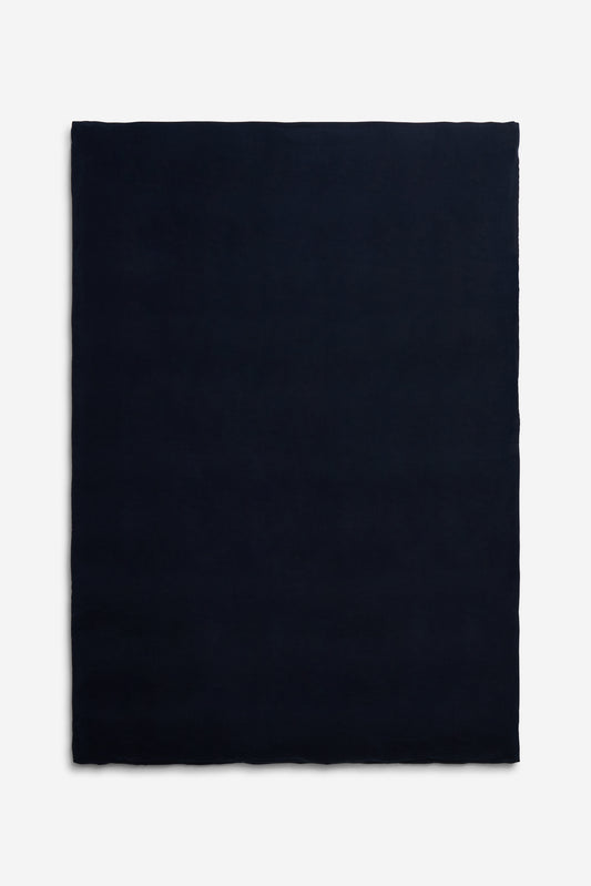 Duvet cover, 100% organic cotton, midnight navy, 140x200cm, with zipper closure.