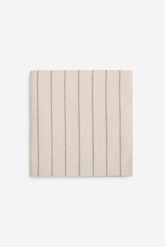 Accessories towel, linen-cotton mix, fine flax stripe, natural beige.