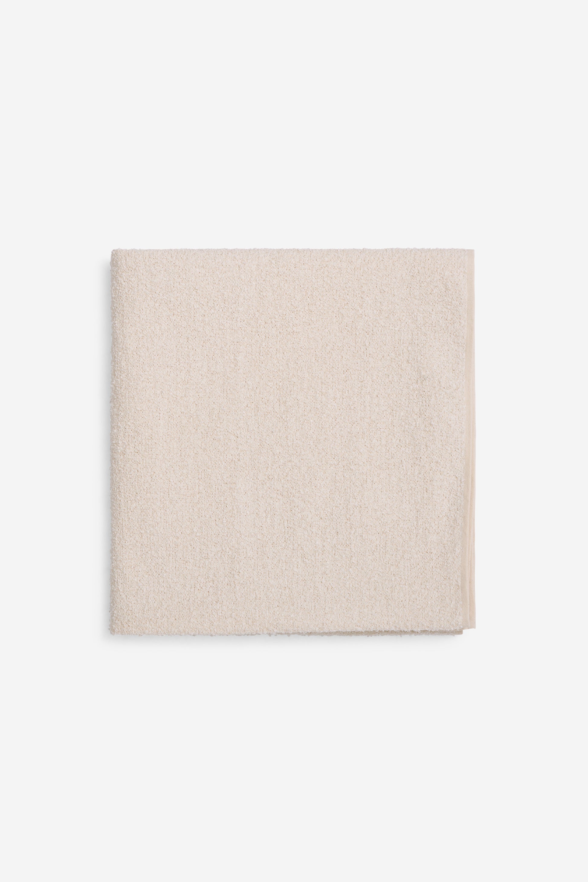 Accessories towel, linen-cotton mix, white, folded, 80x160cm, with subtle texture.