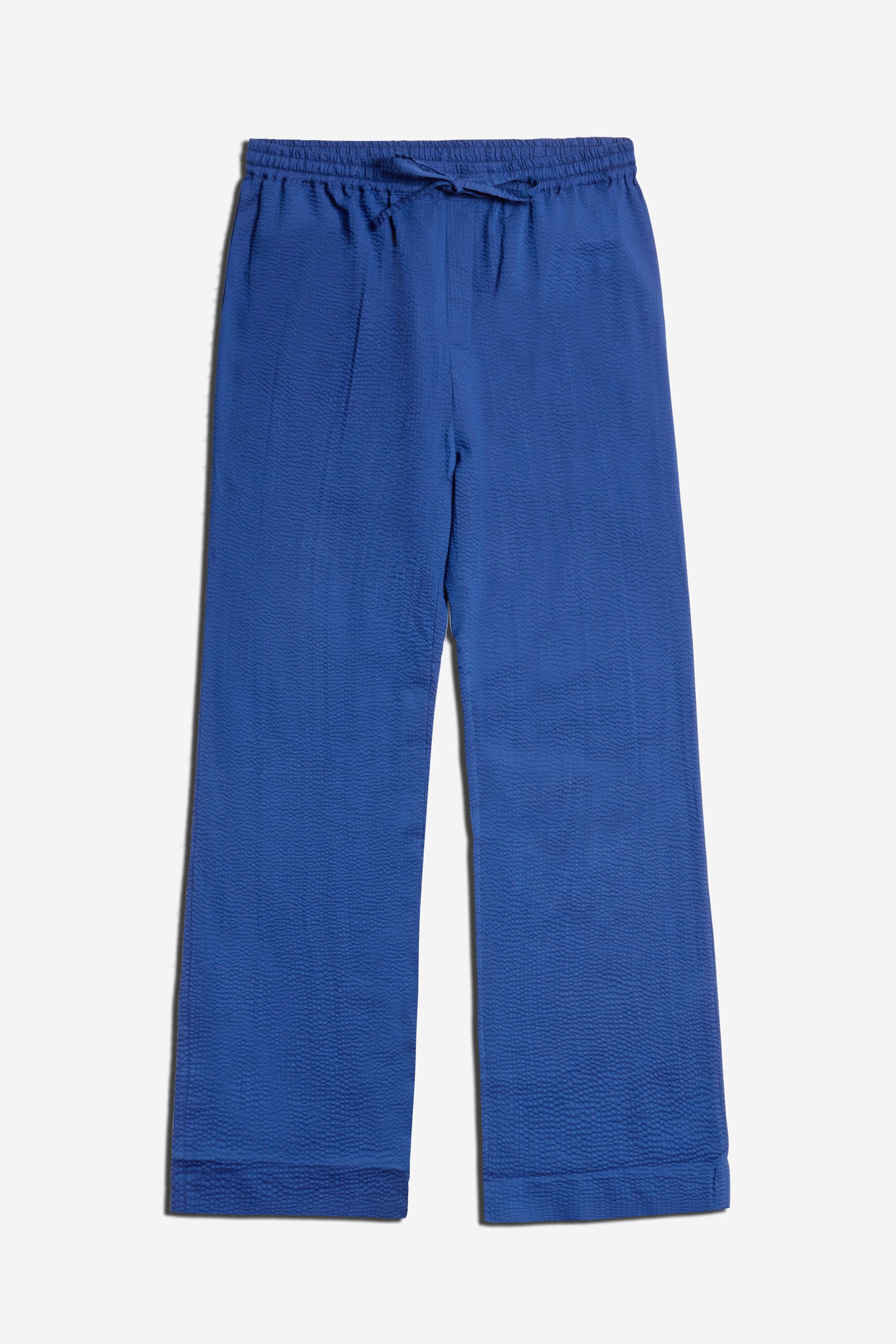 Unisex long-pants, 100% organic cotton seersucker, blue hour.