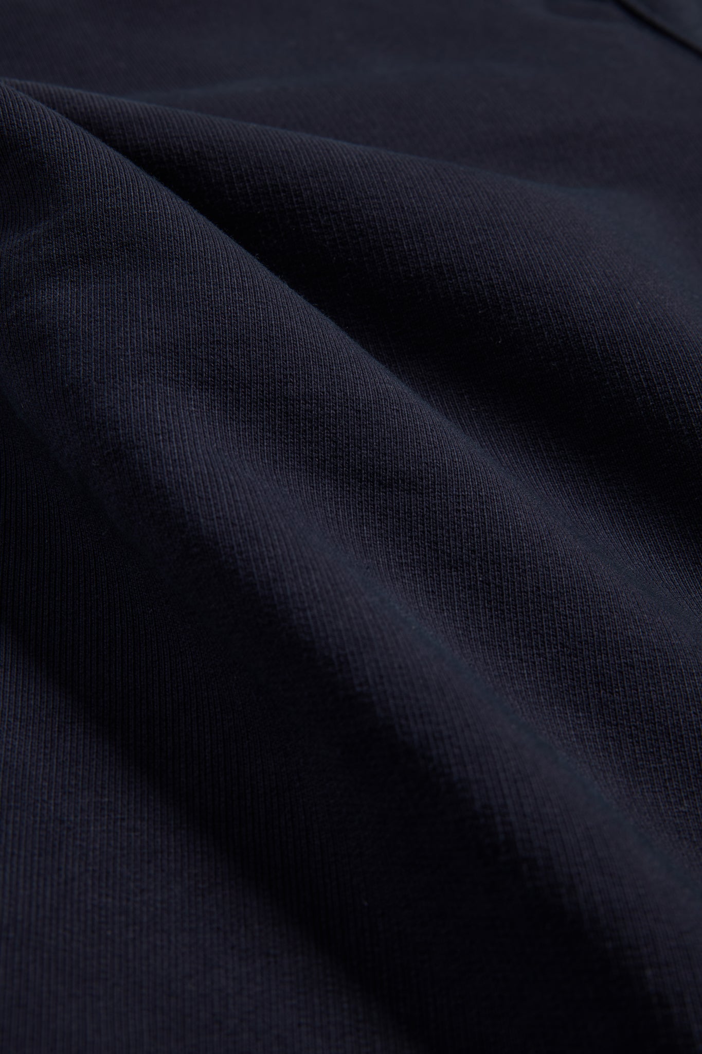 Men's/Women's pants, long-pants, organic cotton jersey, navy, with visible fabric texture.