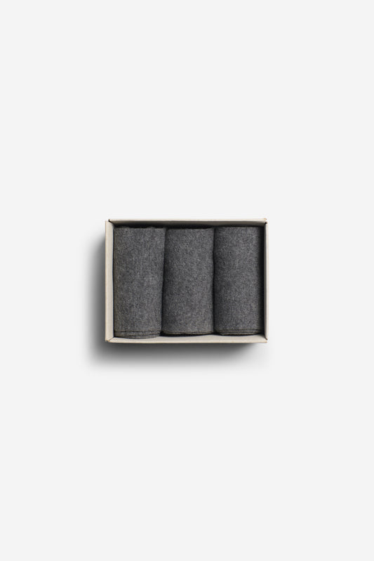 Unisex accessories socks, cotton mix, anthracite, pack of three, rolled in a box.