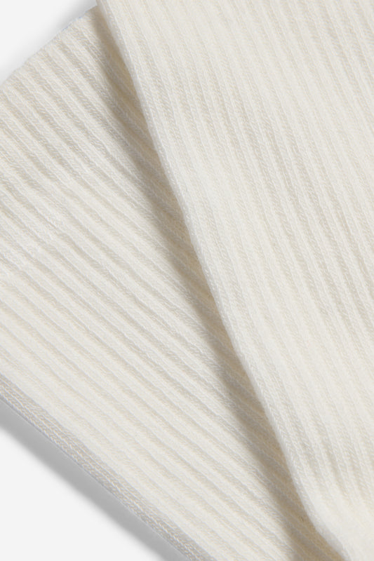 Unisex accessories socks organic cotton mix ribbed white.