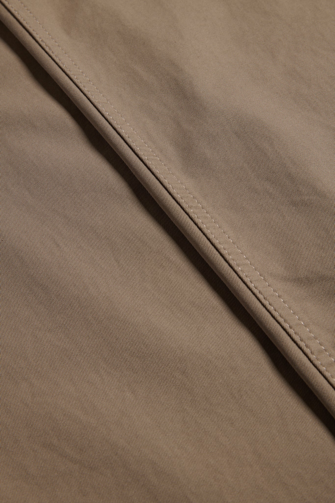 Men's long-pants, organic cotton twill, washed beige.