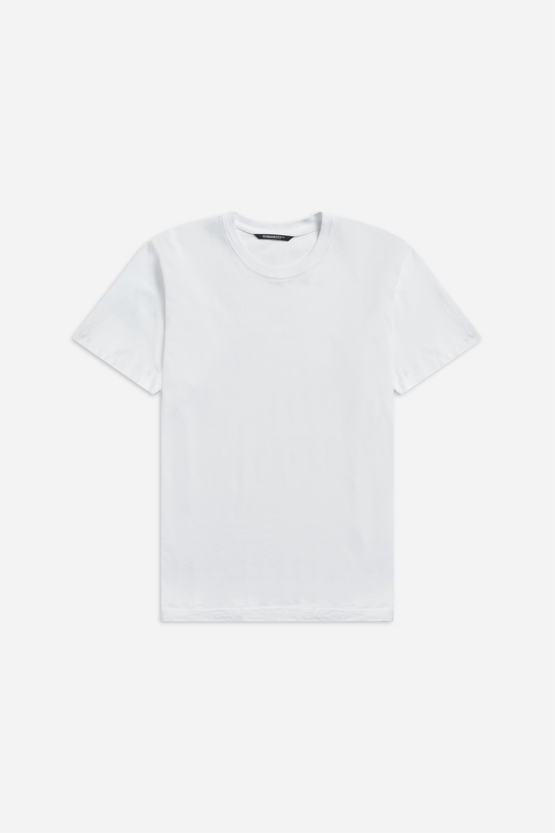 Men's jersey short-sleeved shirt, 100% organic cotton, pre-washed, white.