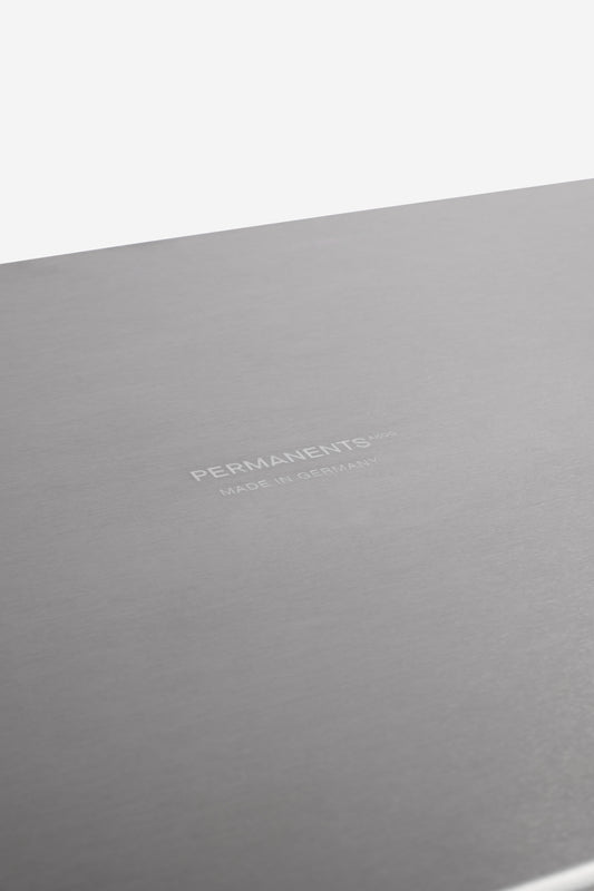 Accessories tray, small, uncoated aluminum, with "PERMANENTS® MADE IN GERMANY" engraved.