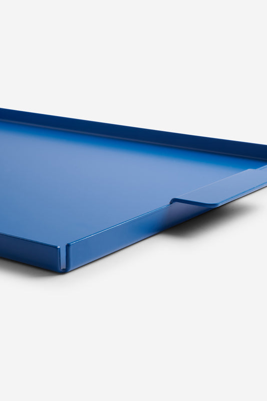 Accessories tray, small, gentian blue aluminum, elegantly crafted.