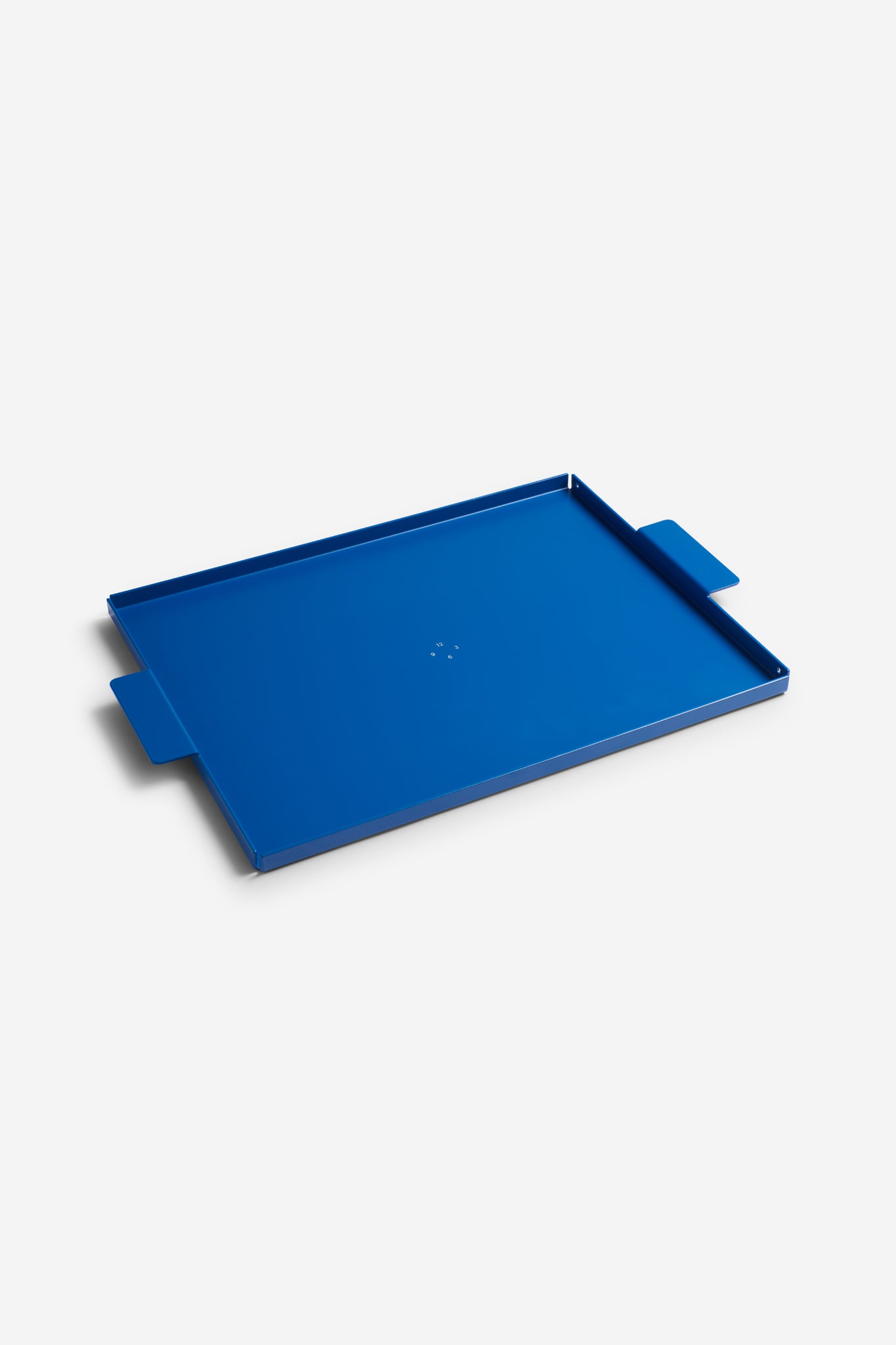 Accessories tray, aluminum, gentian blue, 34x26cm, with handles.