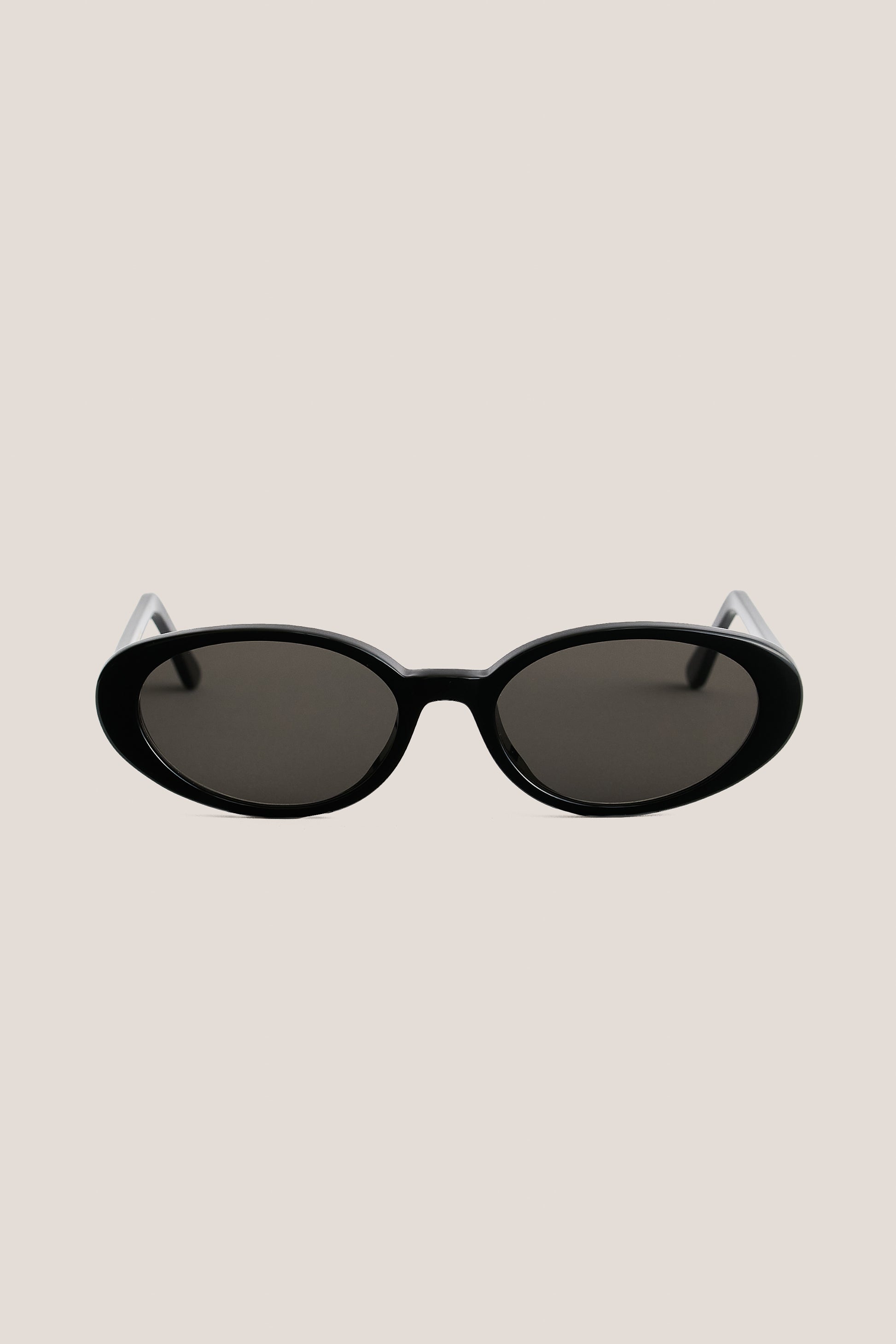 Unisex accessories sunglasses, handcrafted oval black acetate frame with dark grey Carl Zeiss lenses.