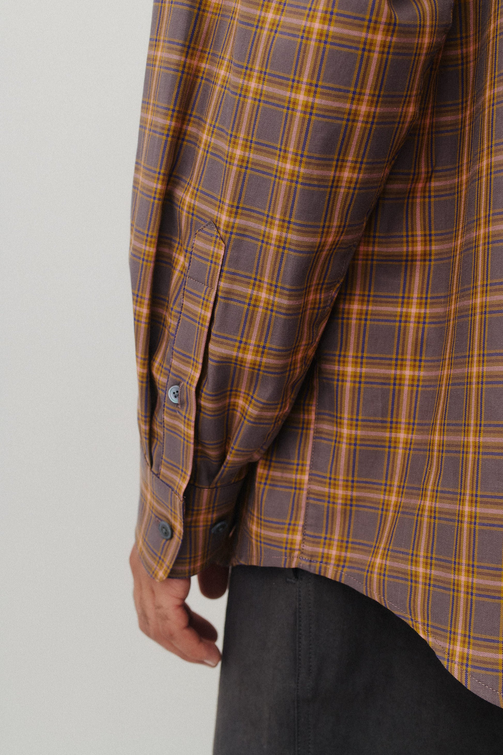 Banita Button Down Shirt Brown Madras Check