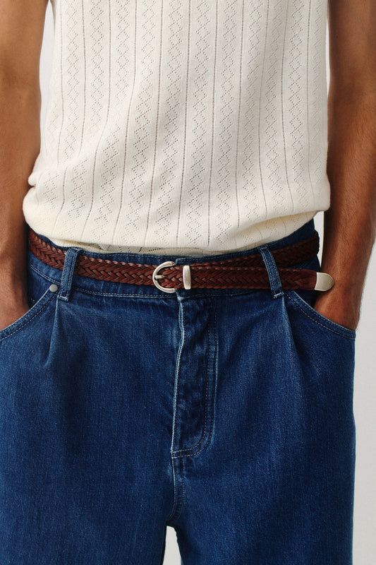 Braided Clint Belt Brandy