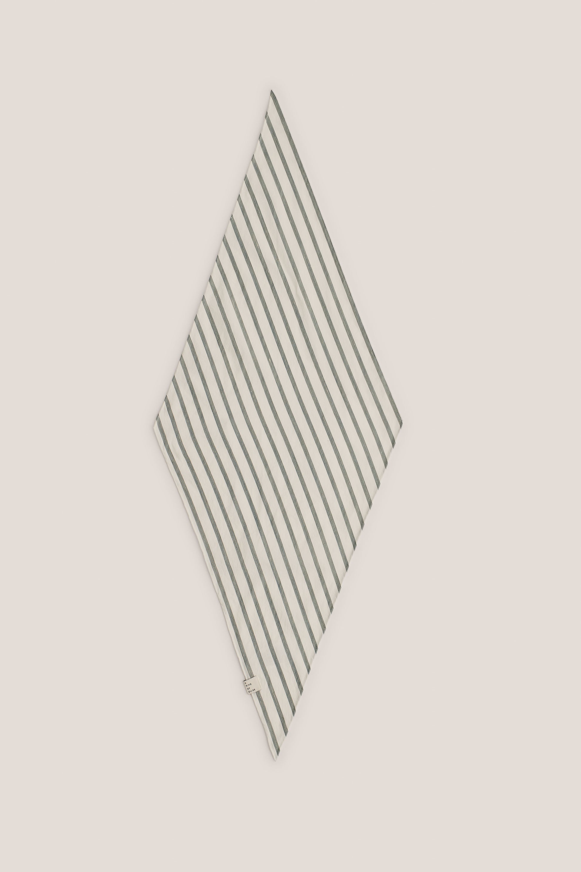 Unisex accessories bandana, cotton-silk-linen blend, washed, fine striped, light grey.