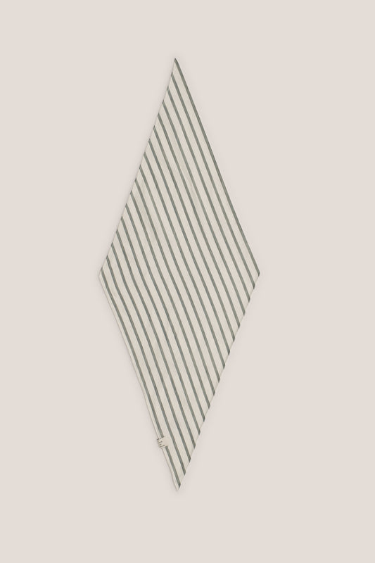 Unisex accessories bandana, cotton-silk-linen blend, washed, fine striped, light grey.