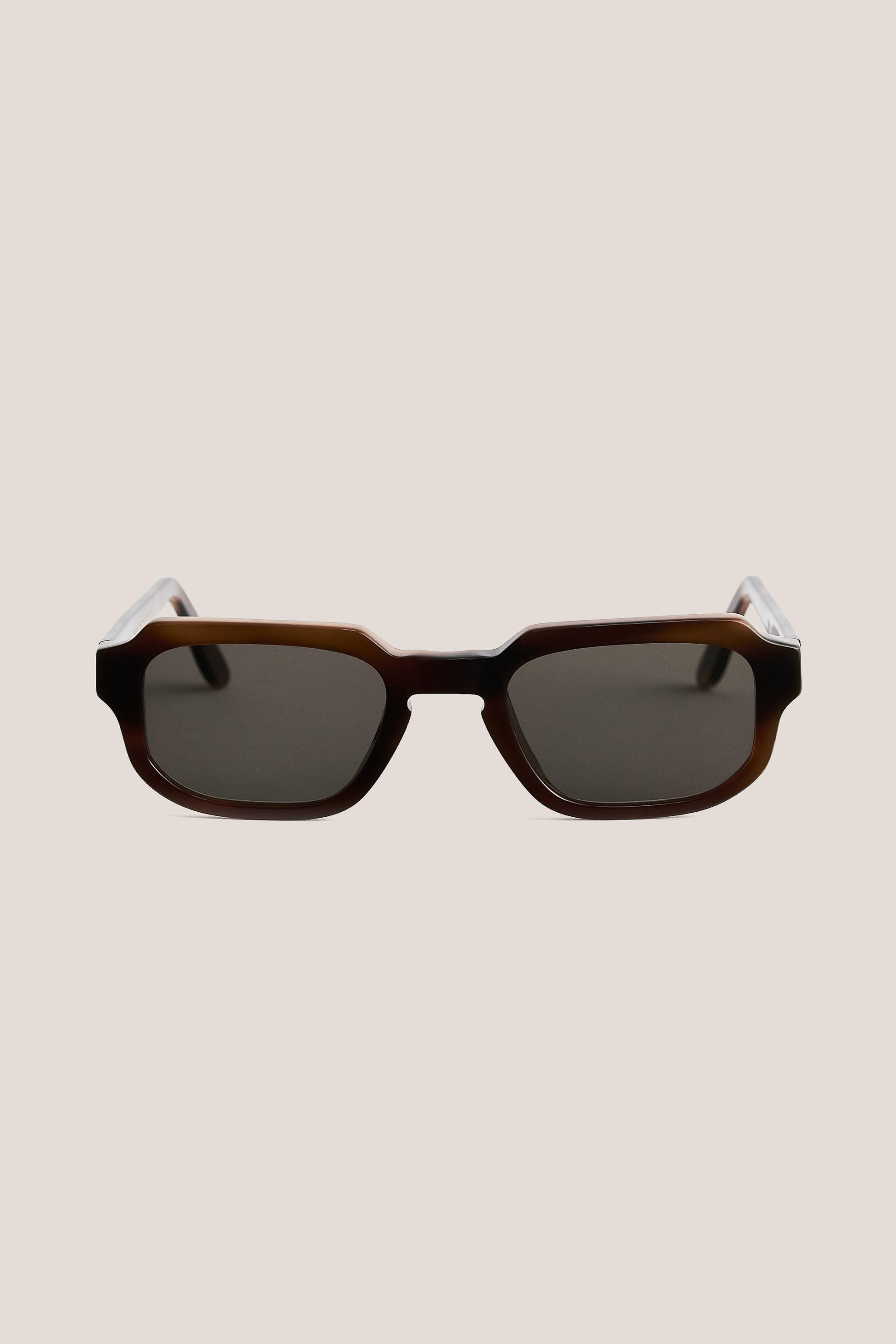 Unisex accessories sunglasses, thick acetate, dark brown, bold geometric rectangular shape, Carl Zeiss lenses.