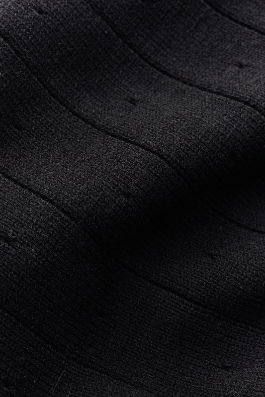 Women's knit vest, 100% merino wool, ajour knit pattern, black.