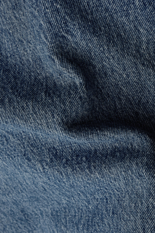 Women's long-pants, cotton mix denim, stone washed, blue.