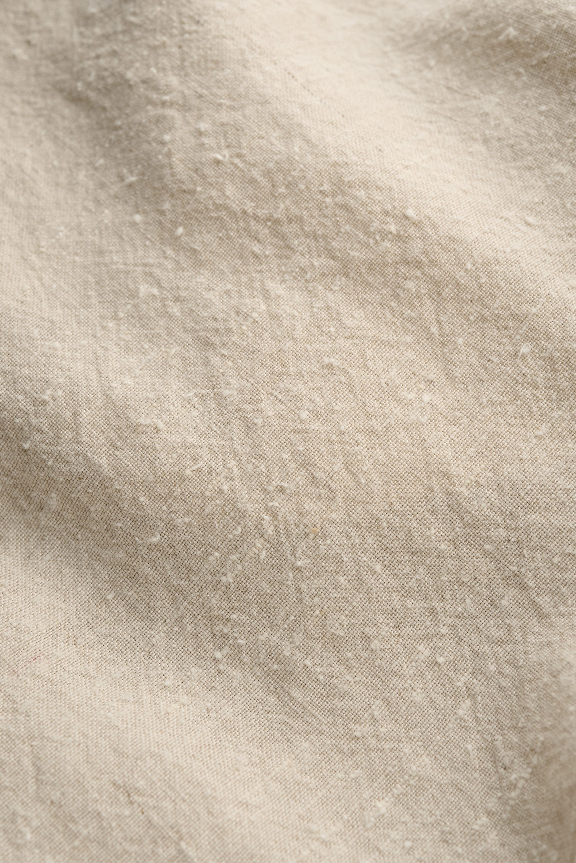 Unisex shorts, linen and silk blend, naturally textured, undyed, unbleached, natural beige.