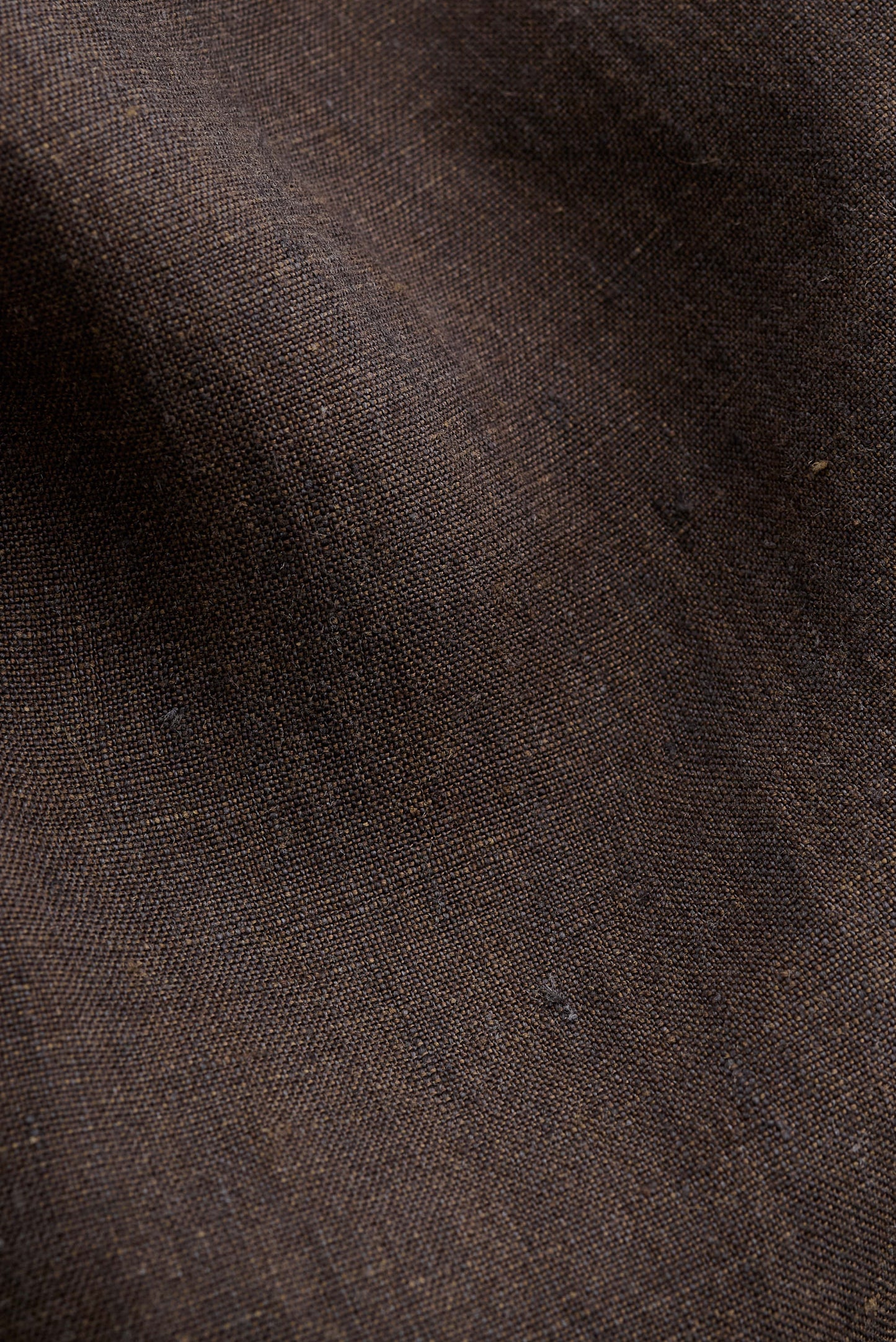 Men's tailoring blazer, 100% linen canvas weave, burnt umber with subtle slubs.
