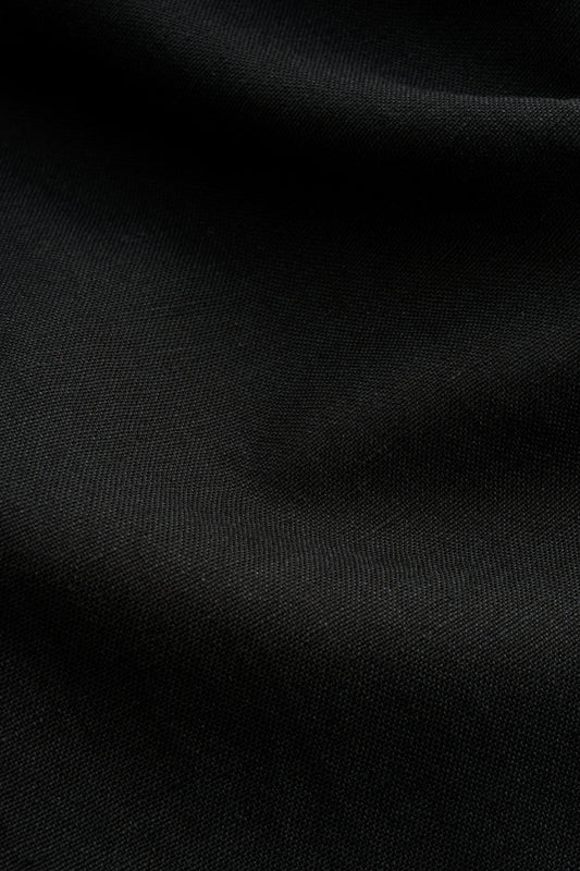 Men's shorts, worsted wool and linen blend, black.